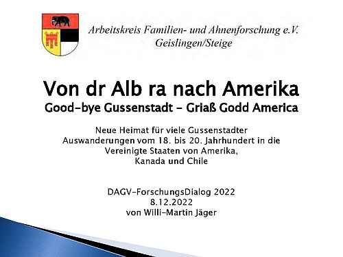 Von dr Alb ra nach Amerika